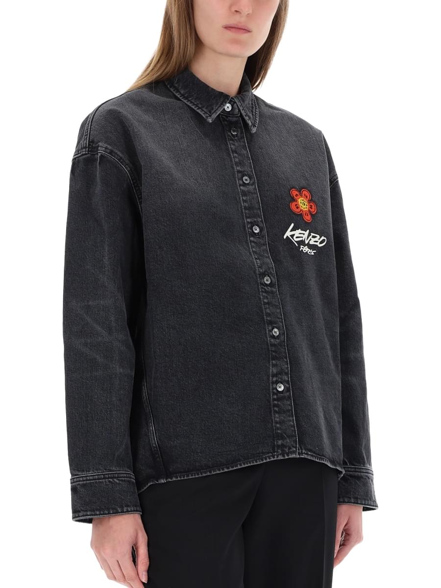 Kenzo Women "Workwear" Shirt With Kenzo X Futura 2000 Embroidery KENZO
