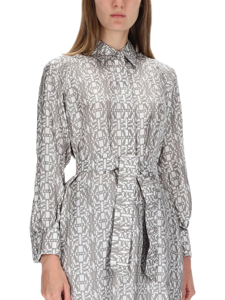 Max Mara Women Printed Silk Chemisier Dress MAX MARA