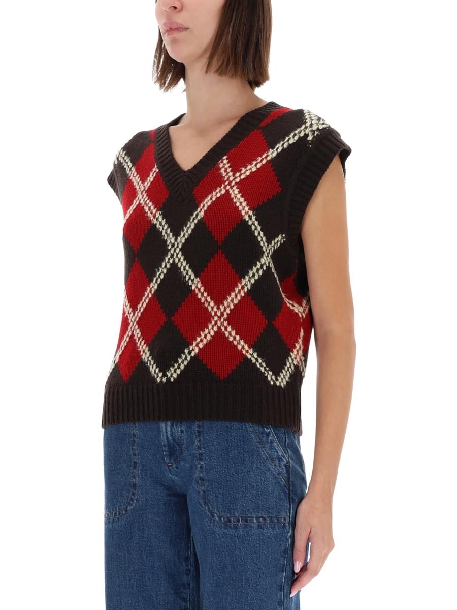 Guest In Residence Women "Argyle" Vest GUEST IN RESIDENCE