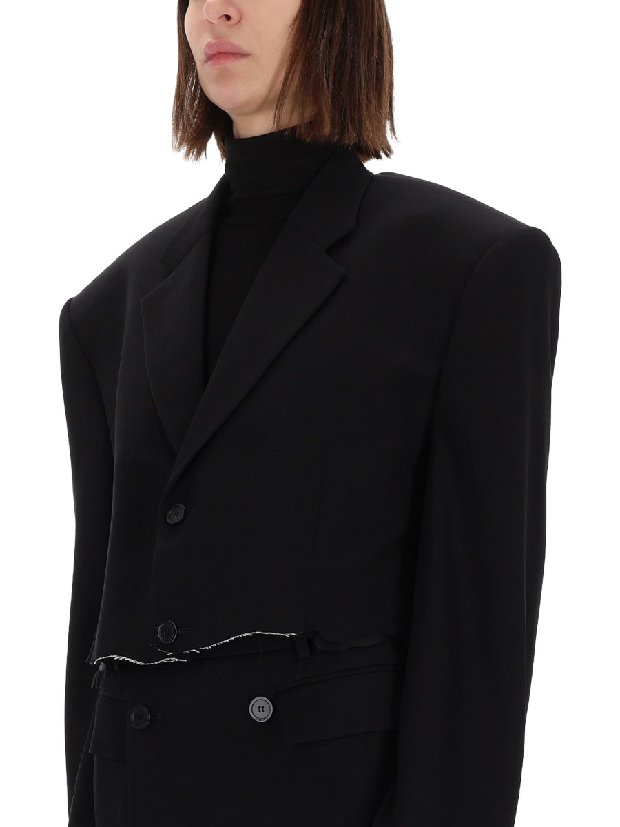 Balenciaga Women Single Breasted Cut Off Jacket BALENCIAGA