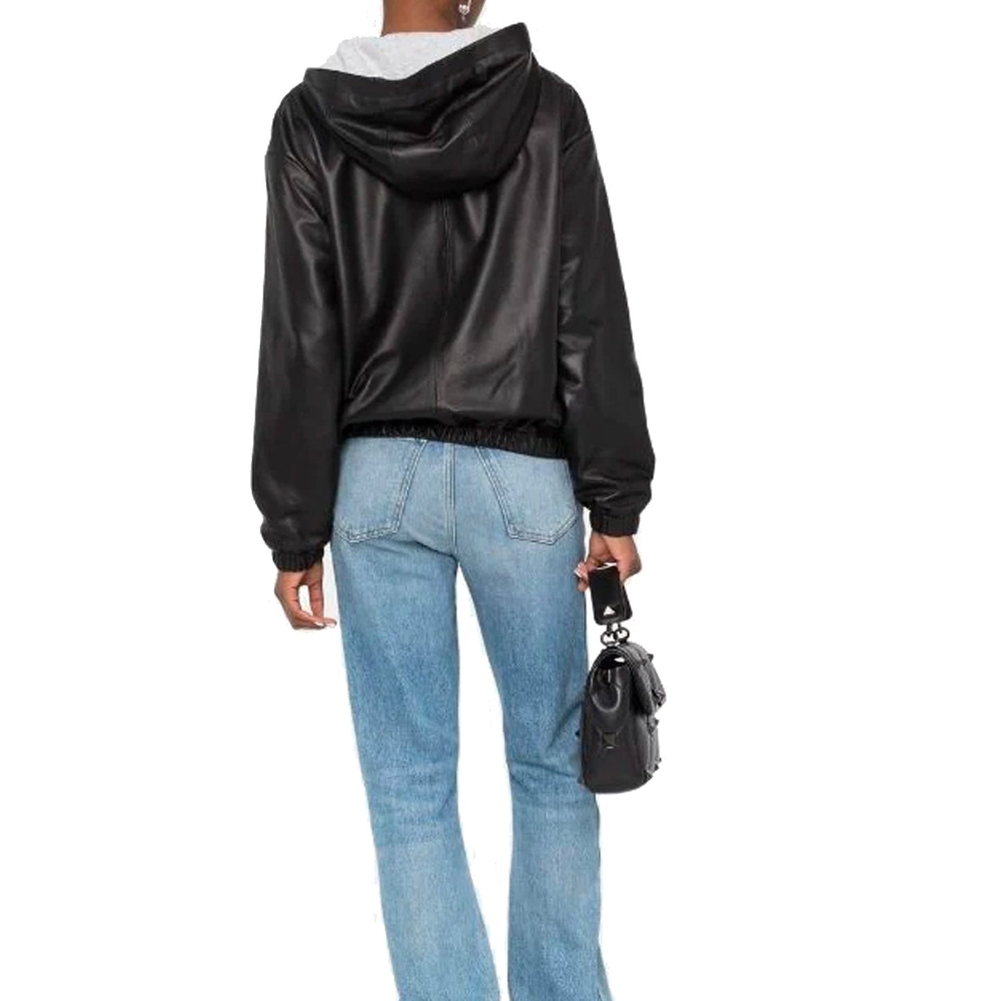 Saint Laurent Leather Hoodded Top Women SAINT LAURENT