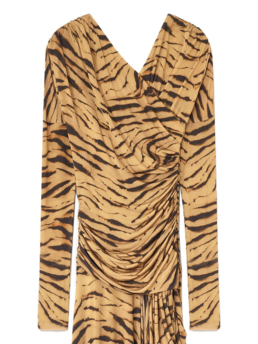 Ganni Women Long Dress With "Zebra" Print GANNI