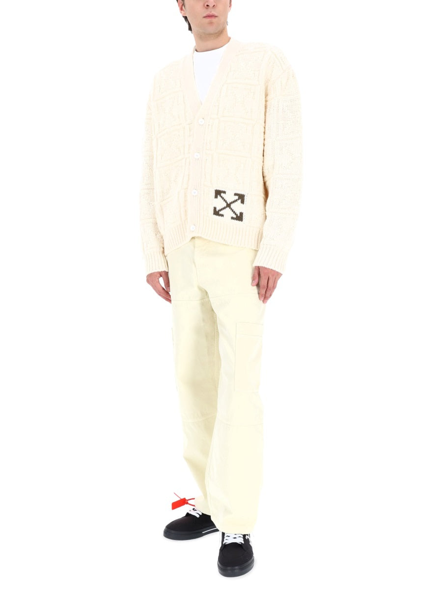 Off-White Men Arrow Stitch Cardigan OFF-WHITE