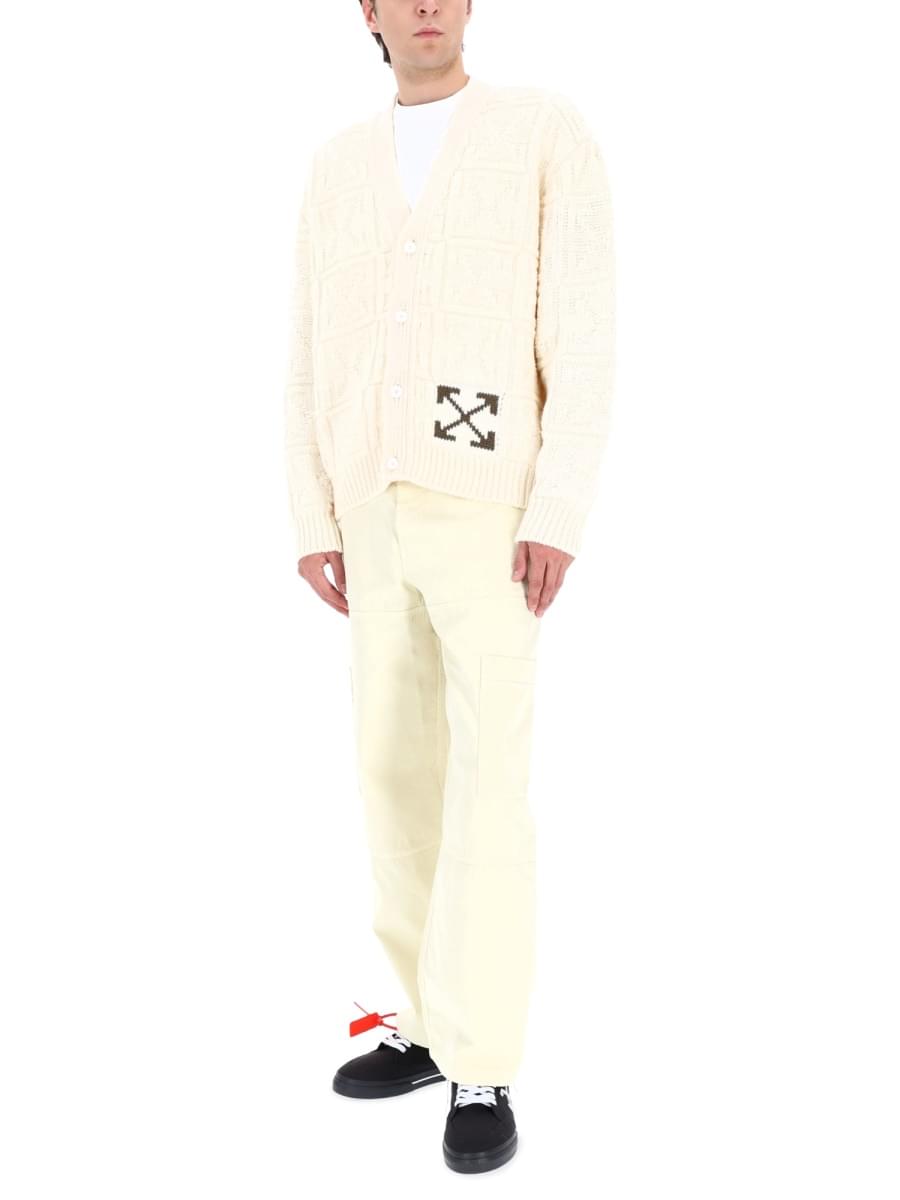 Off-White Men Arrow Stitch Cardigan OFF-WHITE