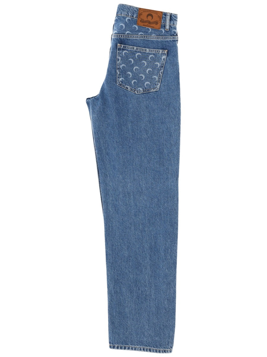 Marine Serre Men "Moon Waxed" Jeans MARINE SERRE