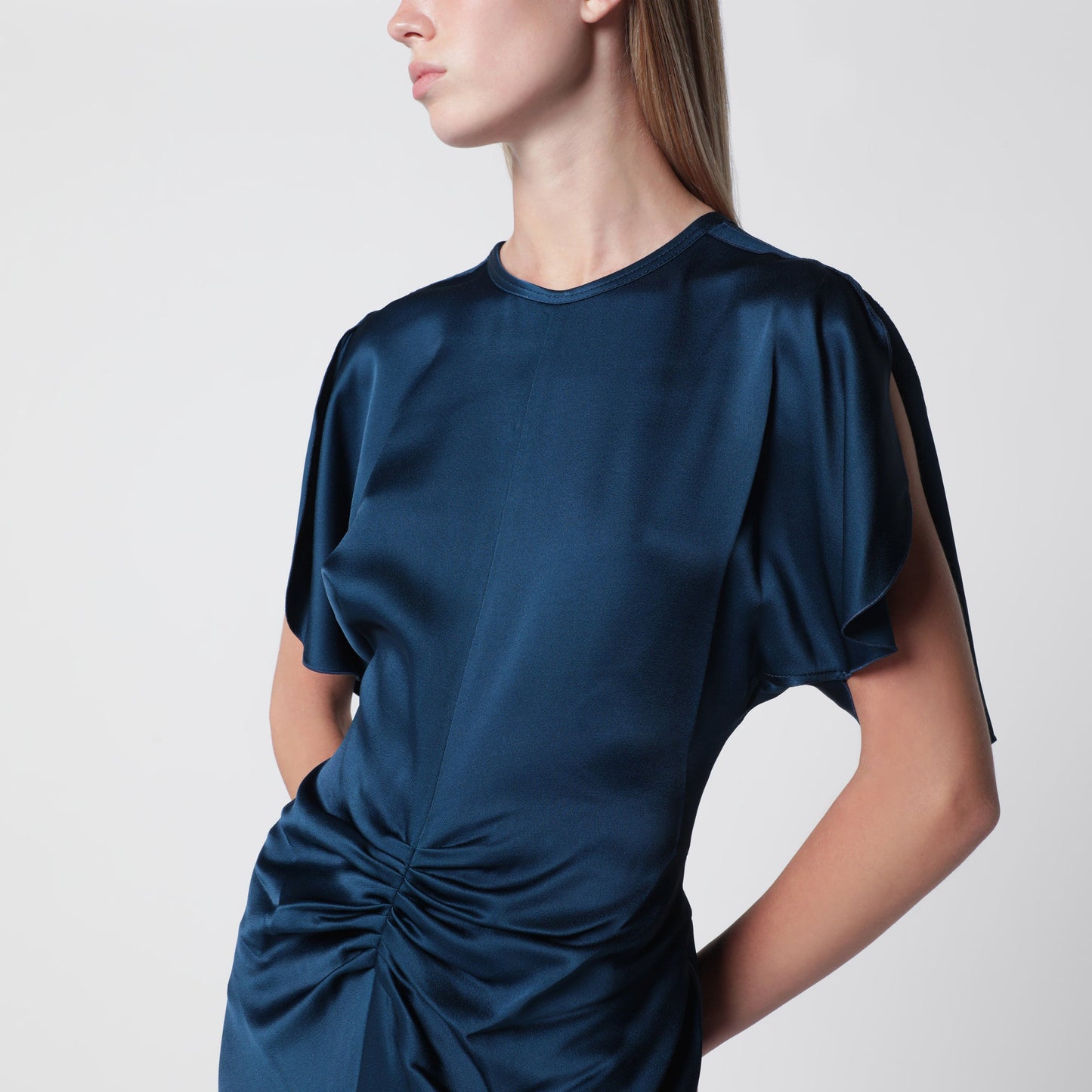 Victoria Beckham Ocean Blue Isabella Satin Crãªpe Maxi Dress Women VICTORIA BECKHAM