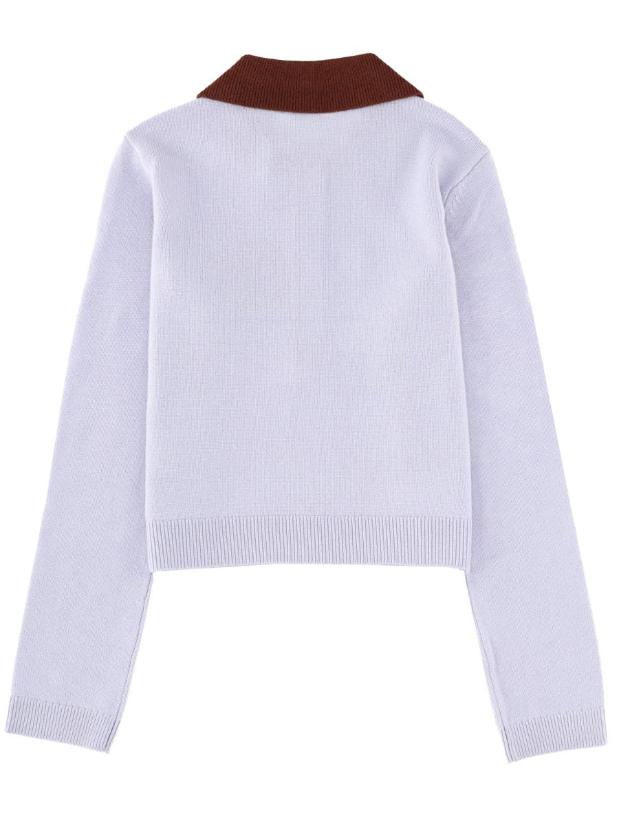 Self-Portrait Women Jersey With Contrasting Collar SELF-PORTRAIT