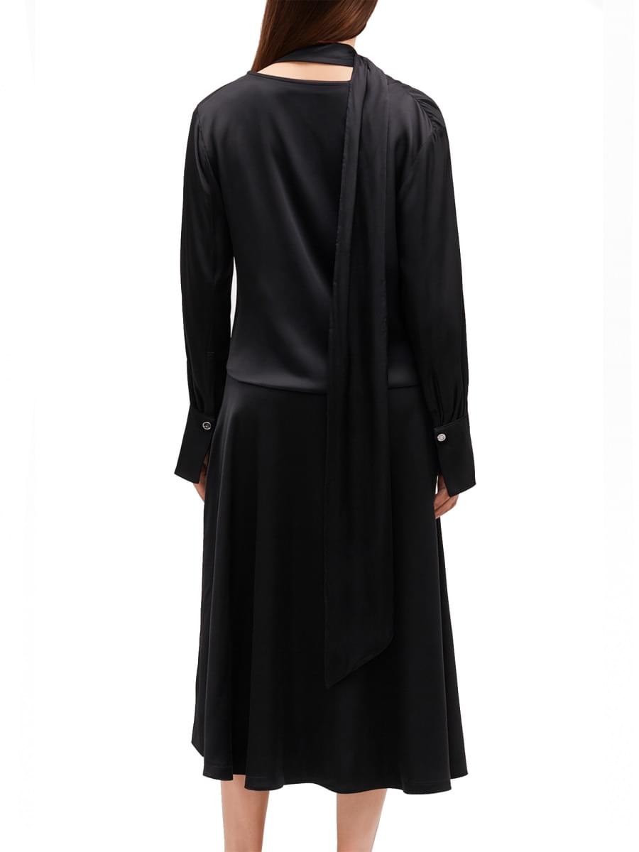 Ganni Women Midi Dress With Scarf GANNI