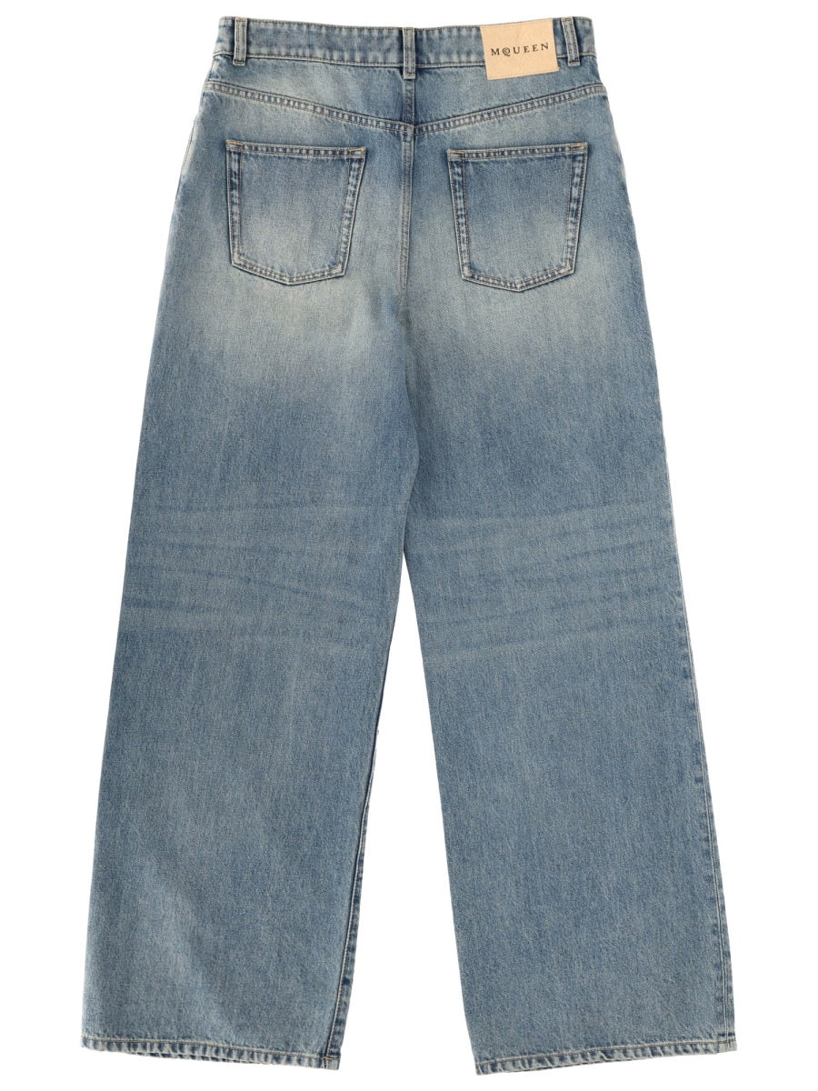 Alexander Mcqueen Women Wide Leg Jeans ALEXANDER MCQUEEN