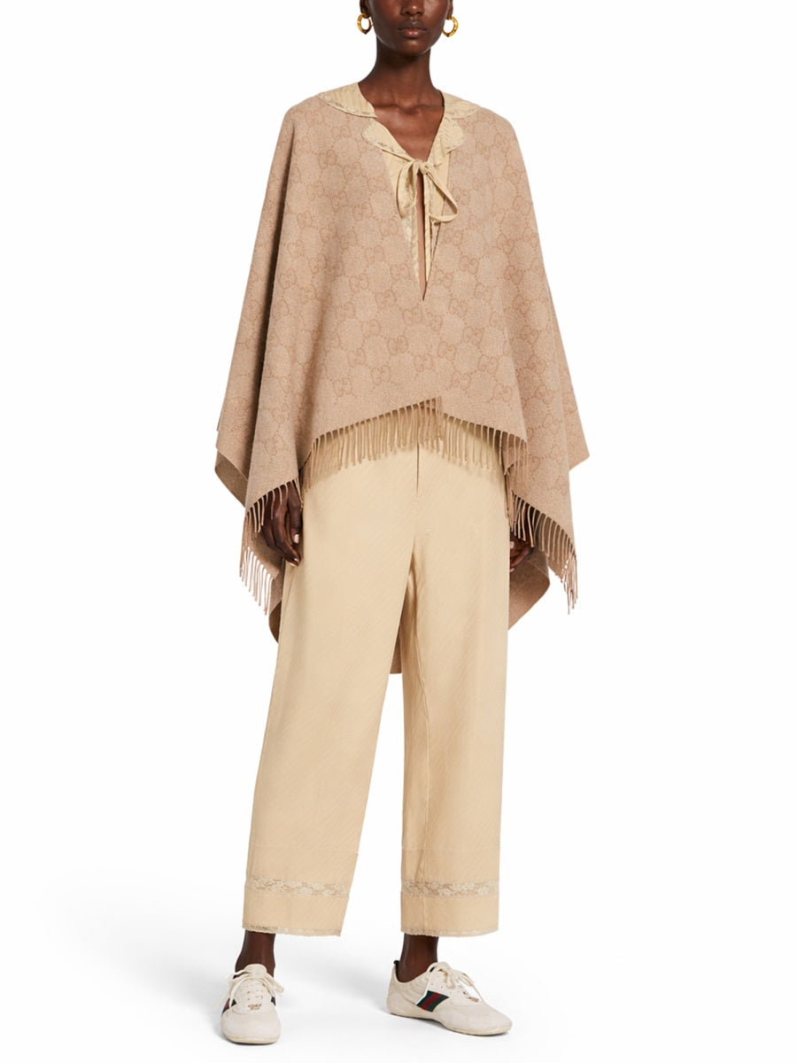 Gucci Women Cashmere Cape Gg GUCCI