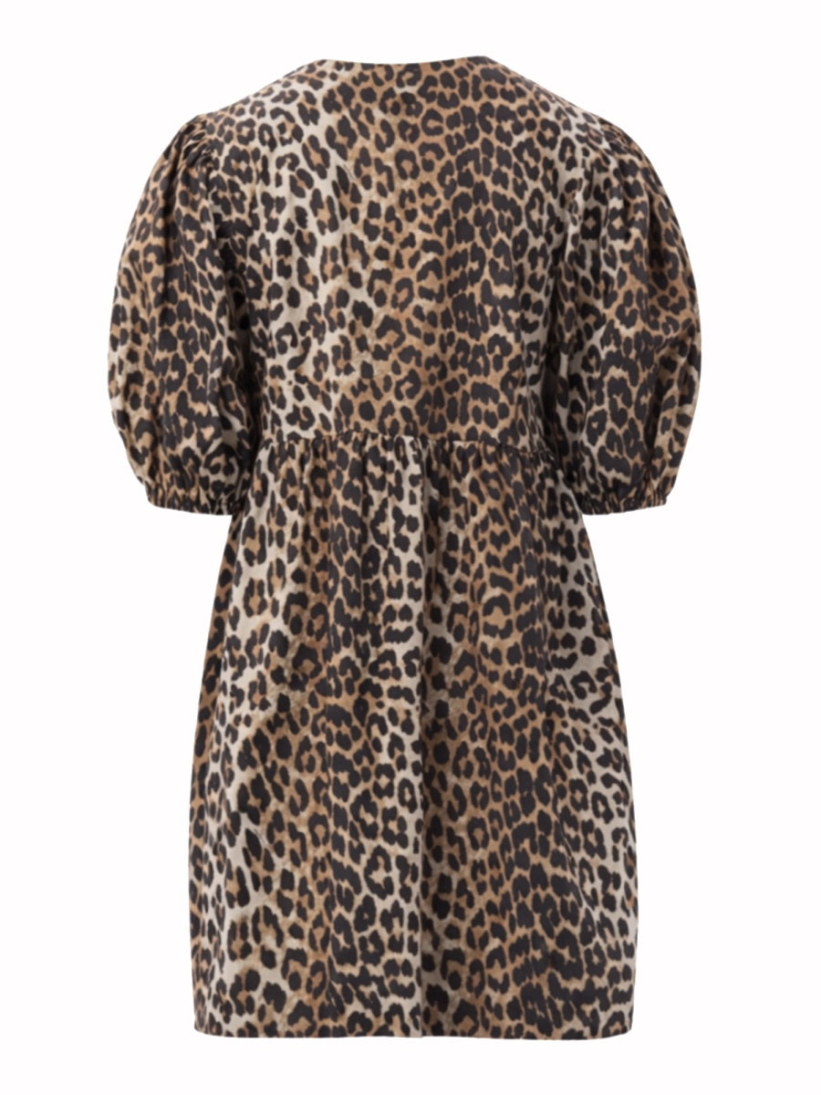 Ganni Women Leopard Print Mini Dress GANNI
