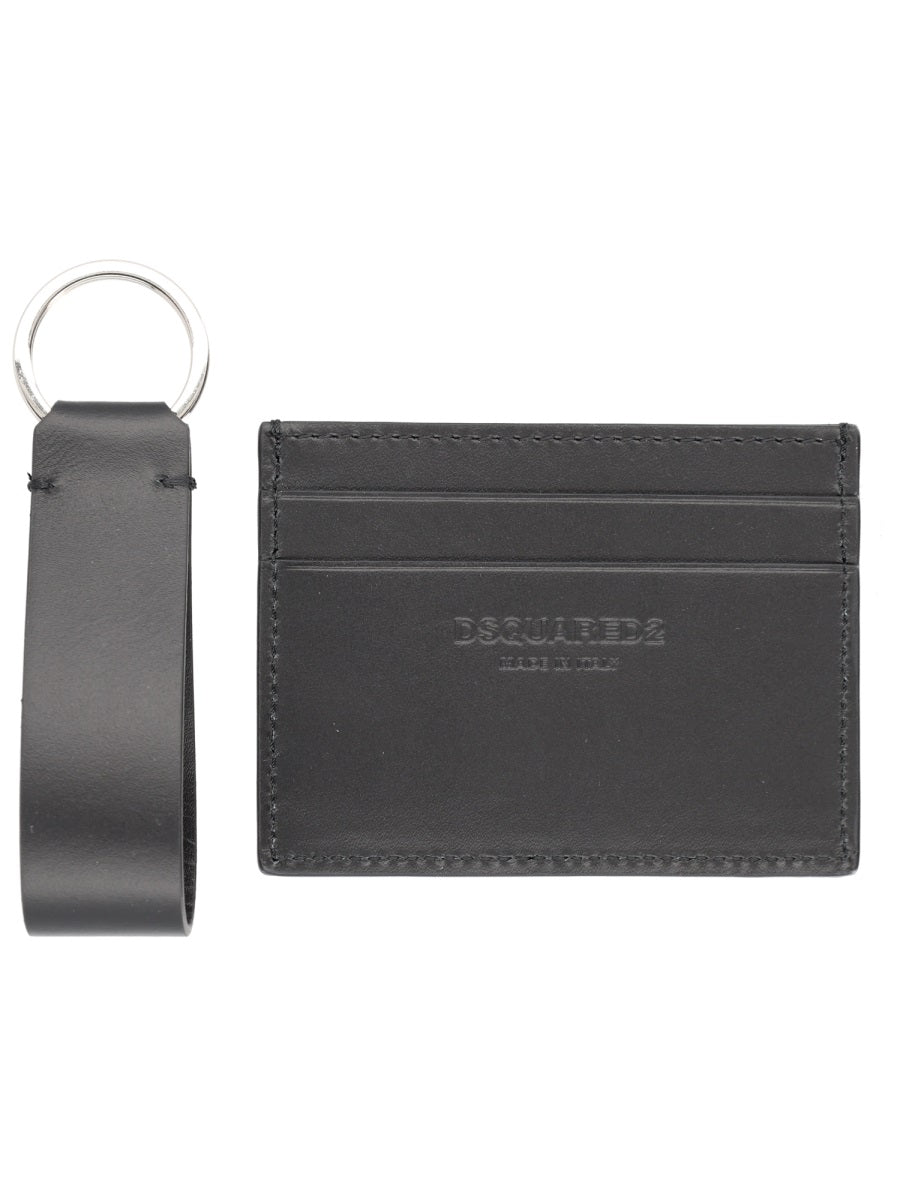 Dsquared2 Men Card Holder And Keychain Gift Set DSQUARED2