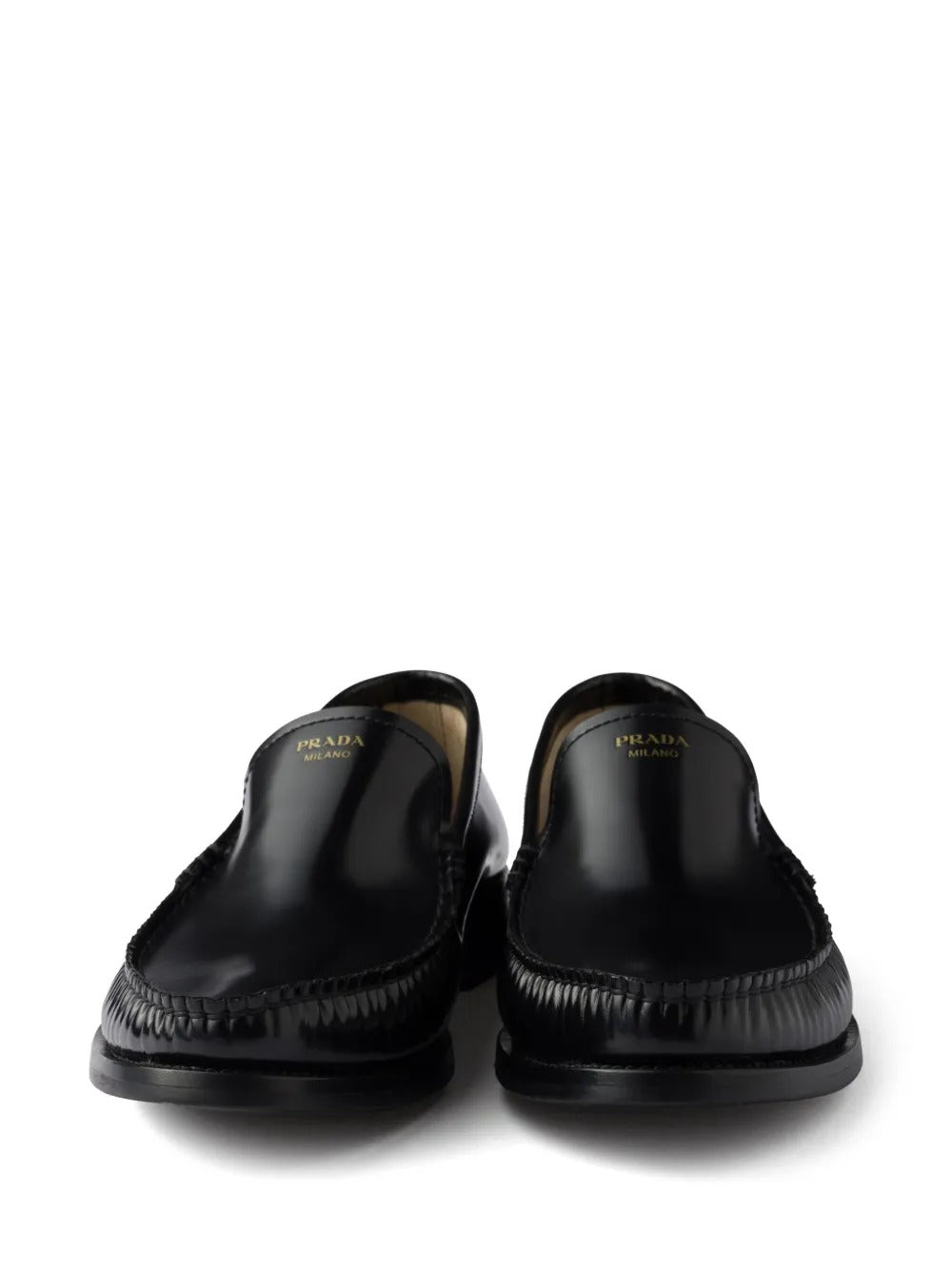 Prada Women Brushed Fumé Leather Loafers PRADA