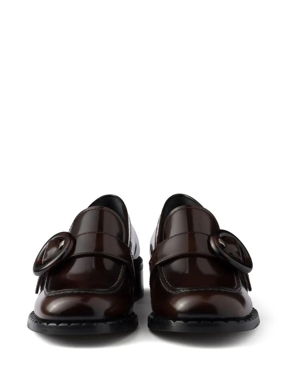 Prada Women Brushed Fumé Leather Loafers PRADA