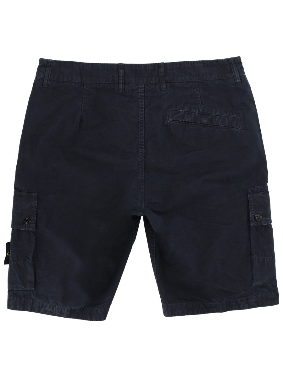 Stone Island Men Cargo Shorts With Logo Patch STONE ISLAND