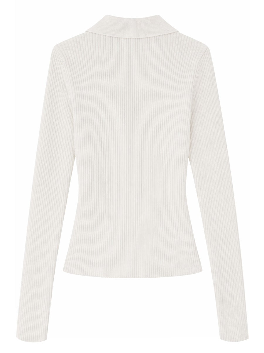 Ganni Women Ribbed Polo Shirt GANNI