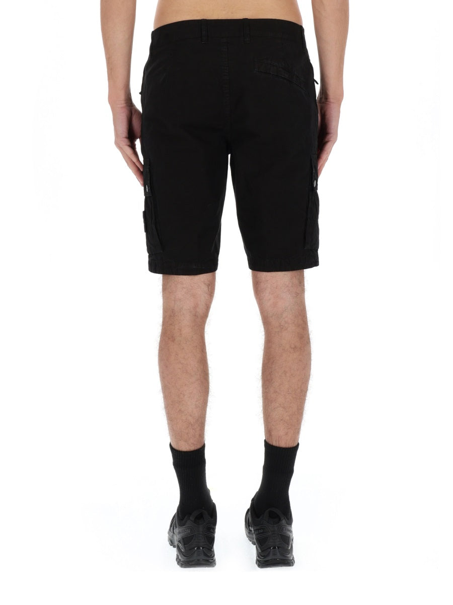 Stone Island Men Cargo Shorts With Logo Patch STONE ISLAND