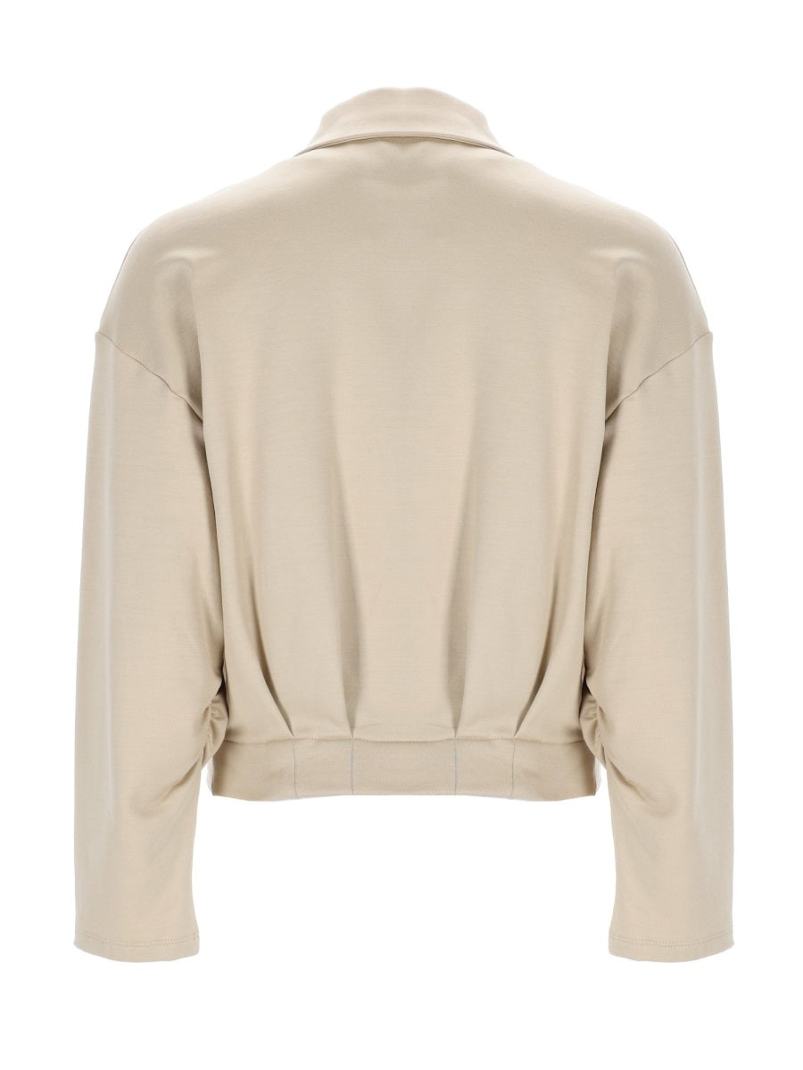 Max Mara Women Silk And Cotton Crop Sweatshirt MAX MARA