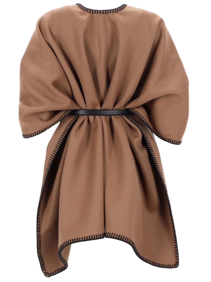 Max Mara Women Wool And Cashmere Cape With Belt MAX MARA
