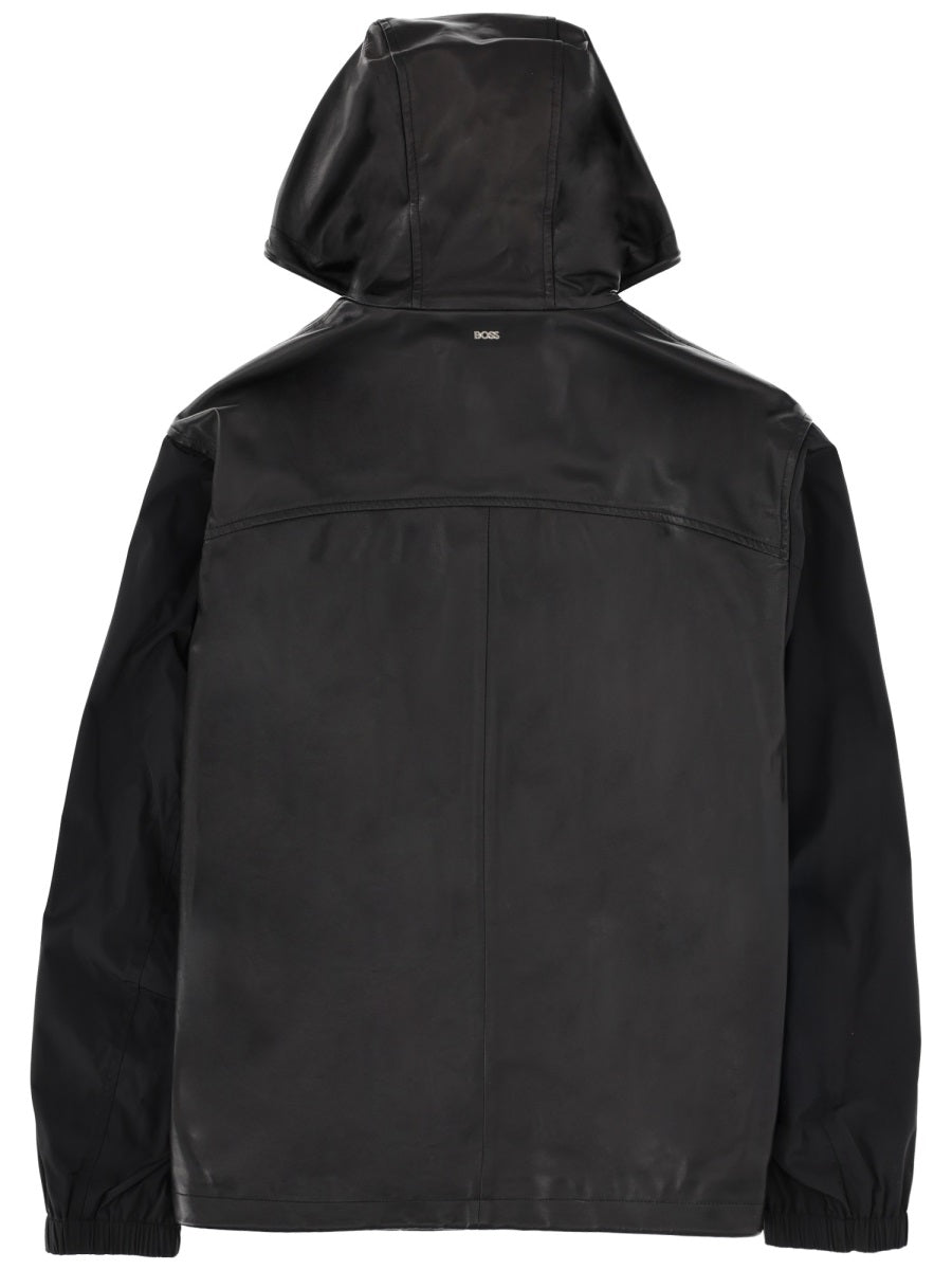 Boss Men Leather Blend Jacket BOSS