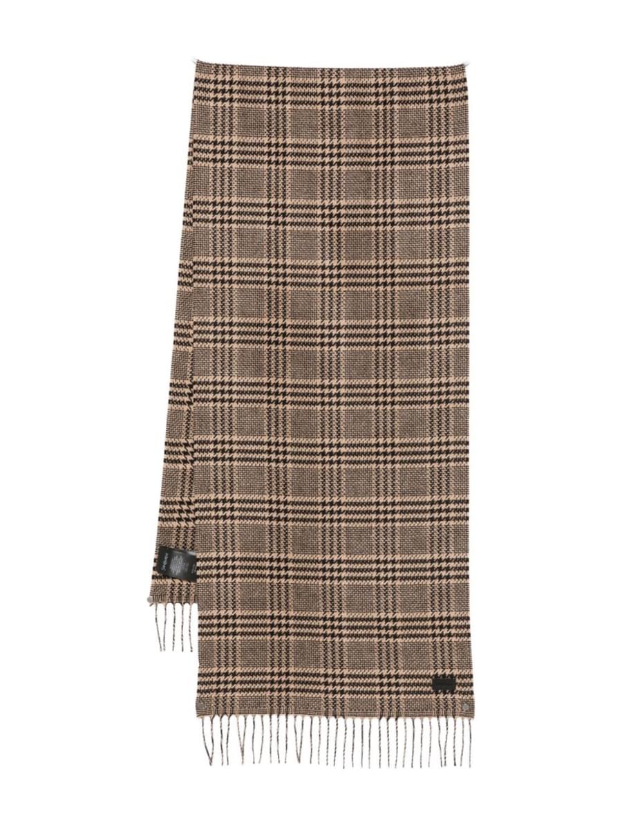 Saint Laurent Men Prince Of Wales Pattern Silk Scarf SAINT LAURENT