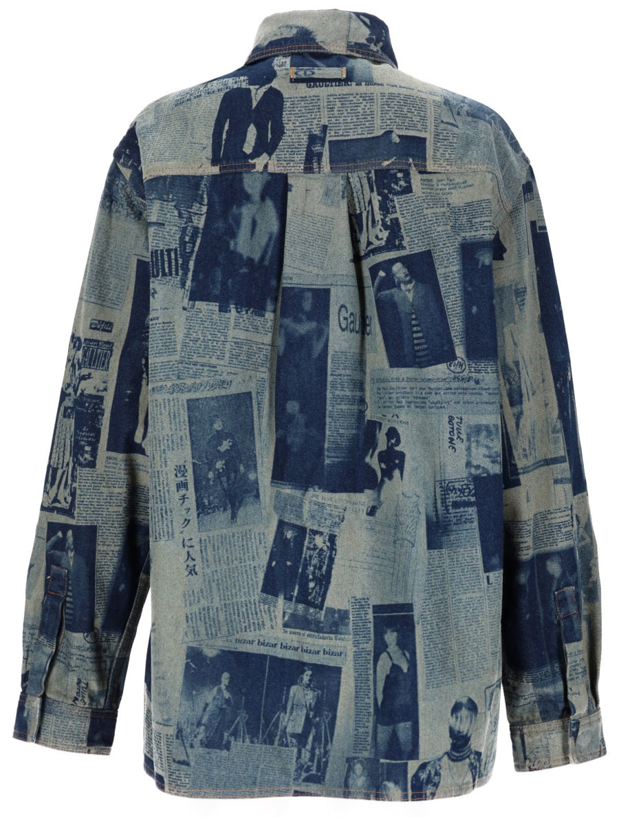 Jean Paul Gaultier Women Shirt With "Newspaper" Print JEAN PAUL GAULTIER