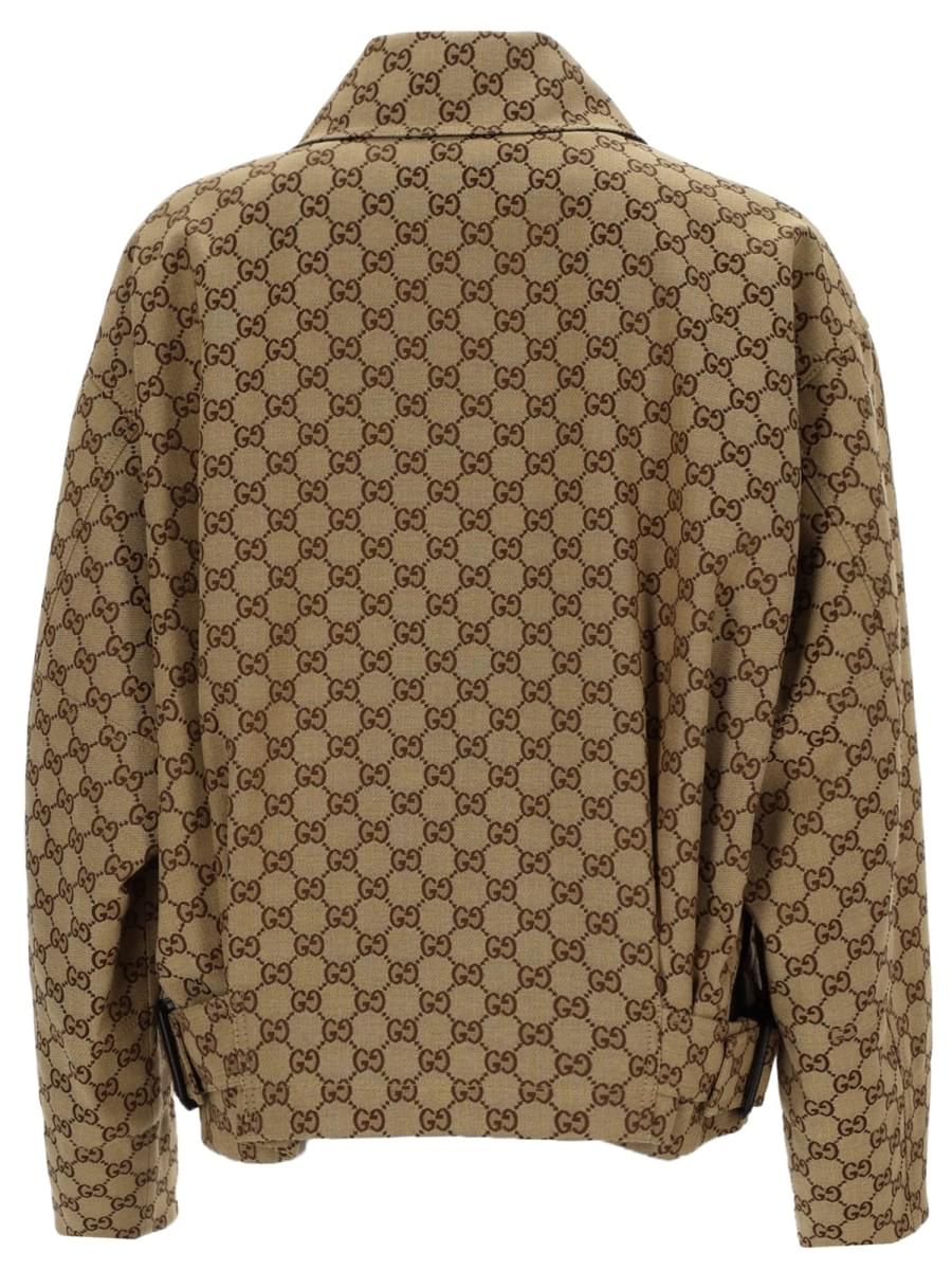 Gucci Women Bomber Jacket With "Gg" Texture GUCCI
