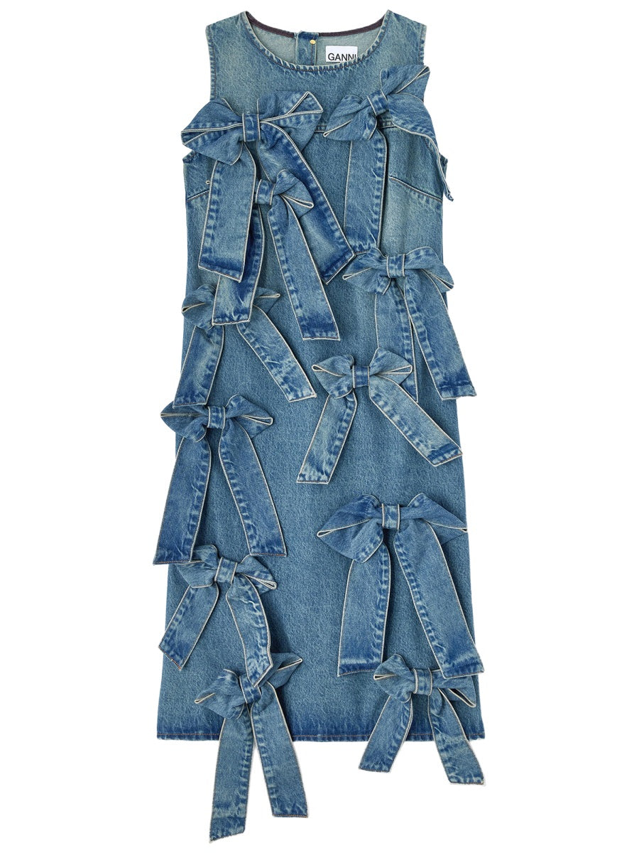 Ganni Women Cotton Denim Dress GANNI