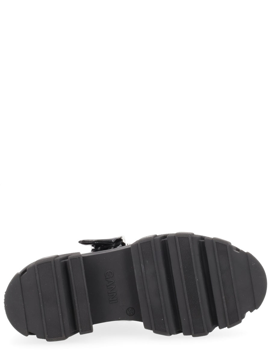 Ganni Women Ballerina With Logo Buckle GANNI