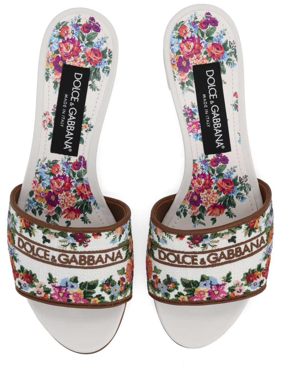 Dolce & Gabbana Women Sandal With Embroidery DOLCE & GABBANA