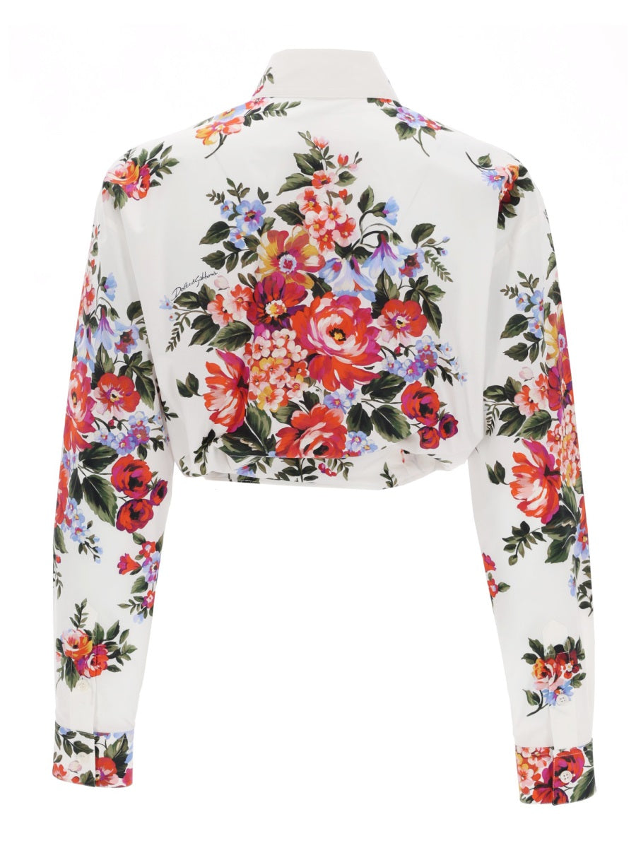 Dolce & Gabbana Women Floral Print Crop Shirt DOLCE & GABBANA