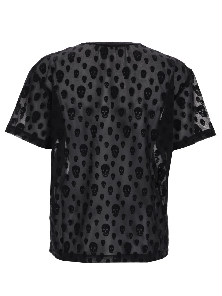 Alexander Mcqueen Women T-Shirt With "Skull" Pattern ALEXANDER MCQUEEN