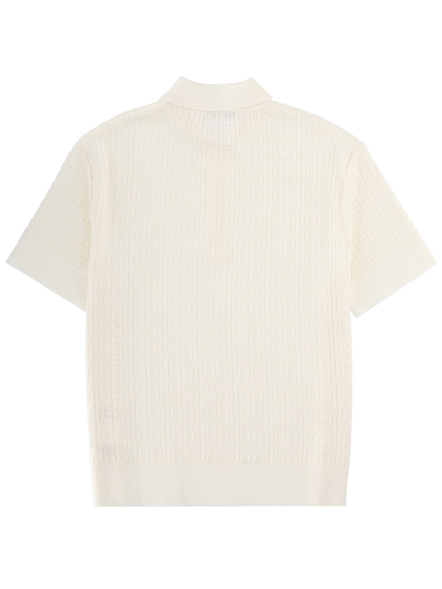 Balmain Men Merino Wool Polo Shirt BALMAIN