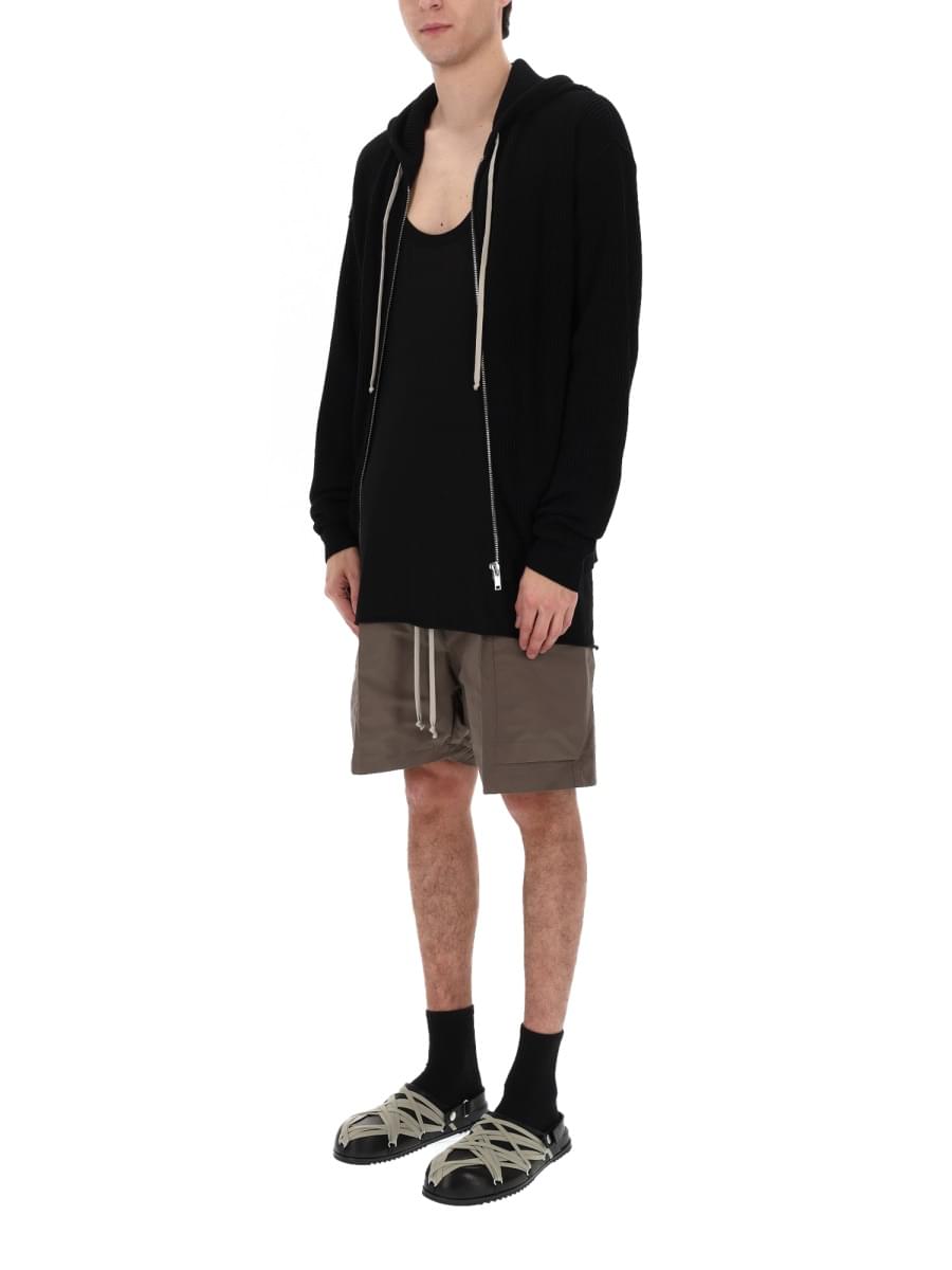 Rick Owens Men Zipper Hooded Shirt RICK OWENS