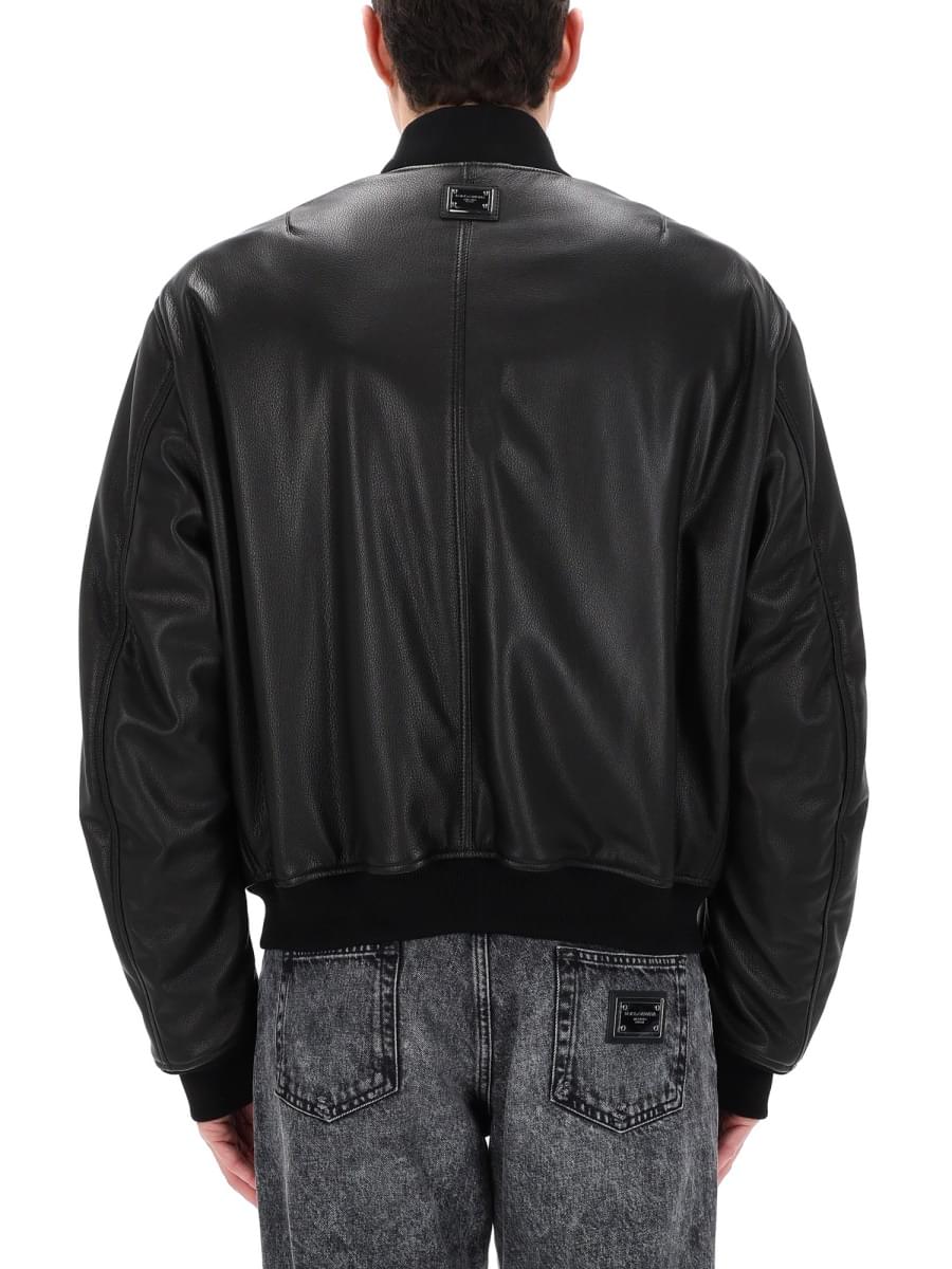 Dolce & Gabbana Men Leather Jacket DOLCE & GABBANA