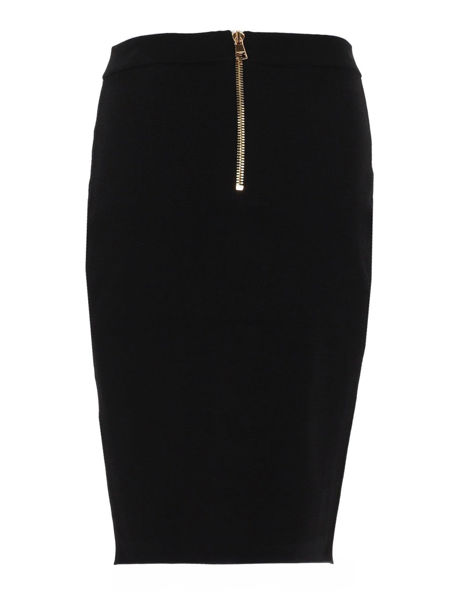 Balmain Women Midi Skirt With Jewel Buttons