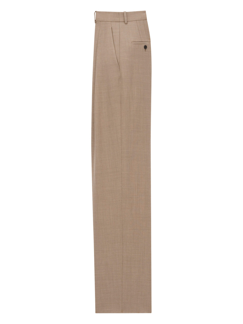 Saint Laurent Women Wide-Leg Tailored Pants In Caviar Wool SAINT LAURENT