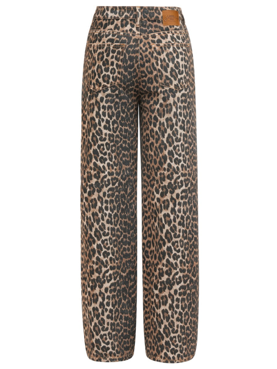 Ganni Women "Lari" Jeans With Leopard Print GANNI