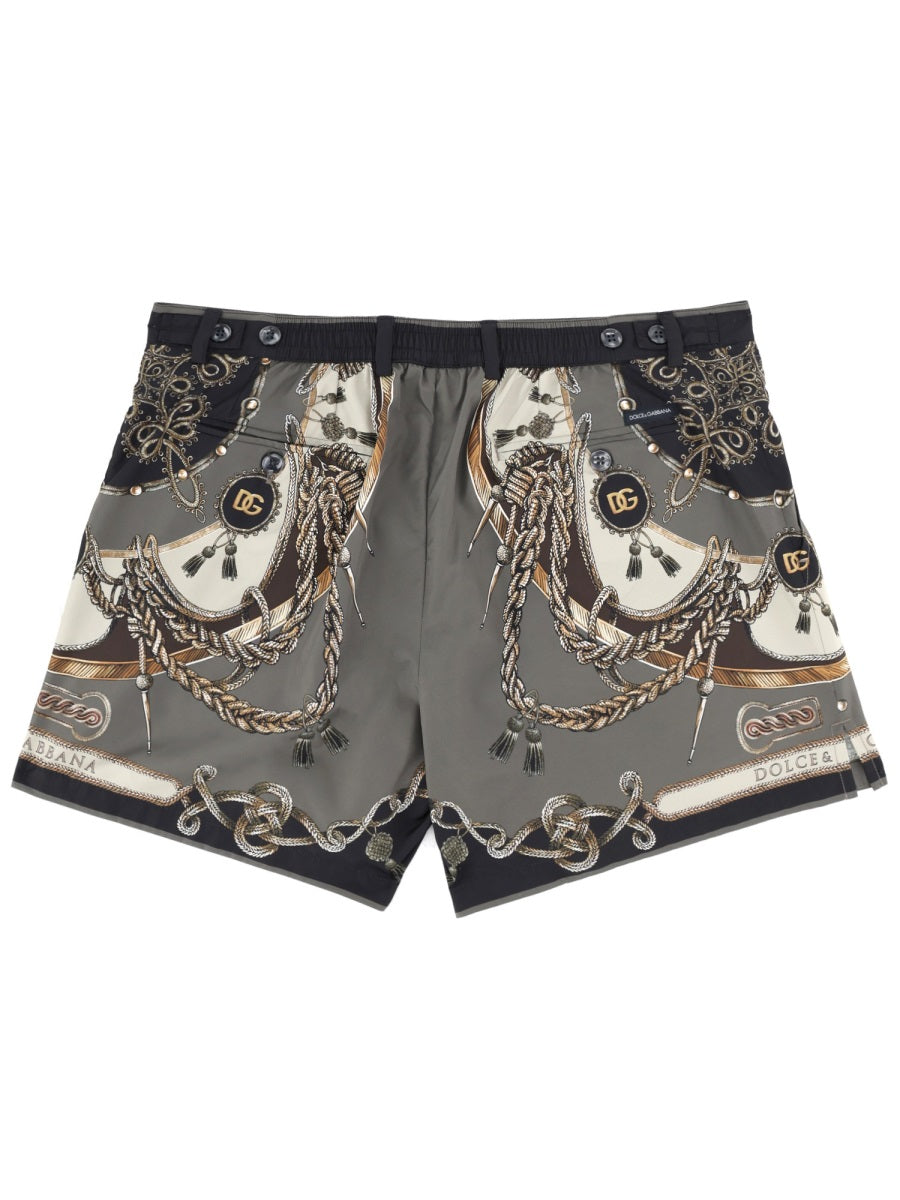 Dolce & Gabbana Men Swimsuit With Print DOLCE & GABBANA