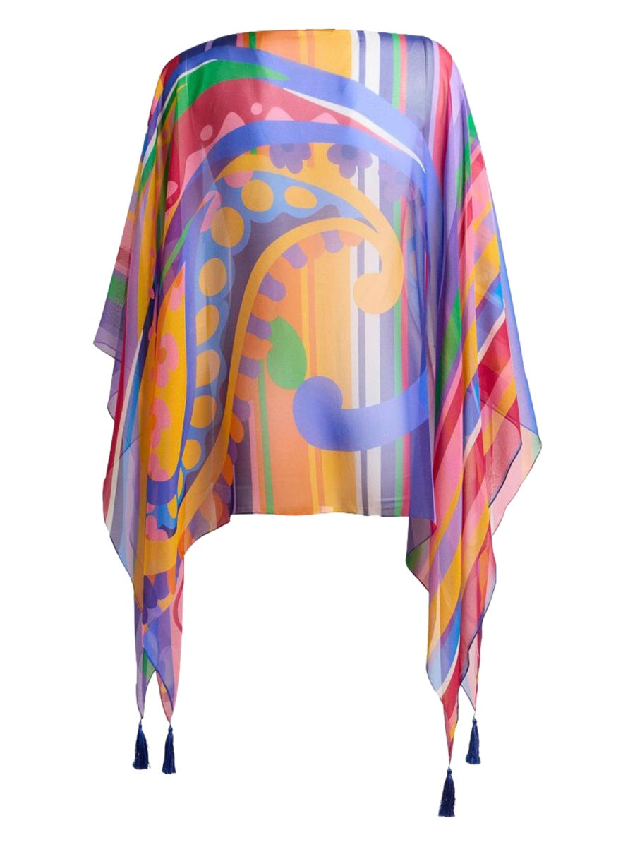 Etro Women Paisley Print Silk Poncho Top ETRO