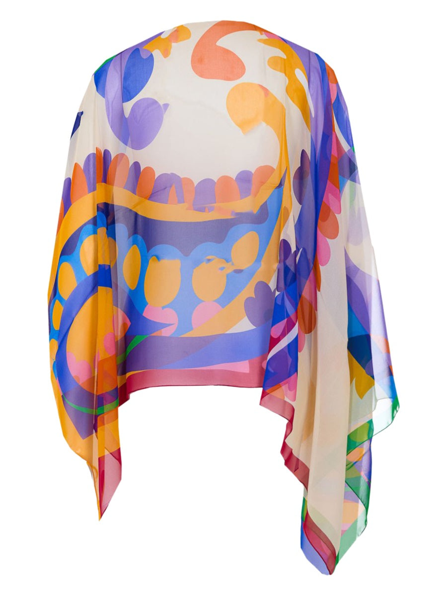 Etro Women Asymmetrical Paisley Print Poncho ETRO