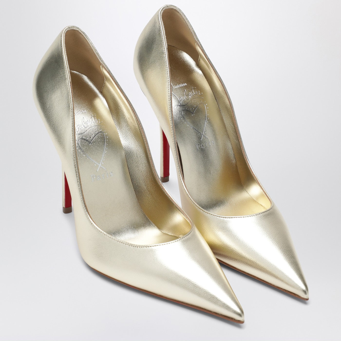 Christian Louboutin Miss Z Pumps In Silver Laminated Nappa Leather Women CHRISTIAN LOUBOUTIN