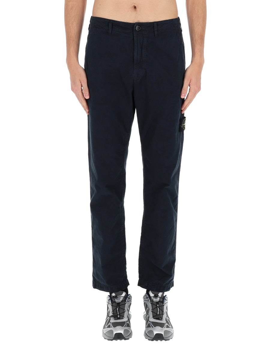 Stone Island Men Pants With Logo Patch STONE ISLAND