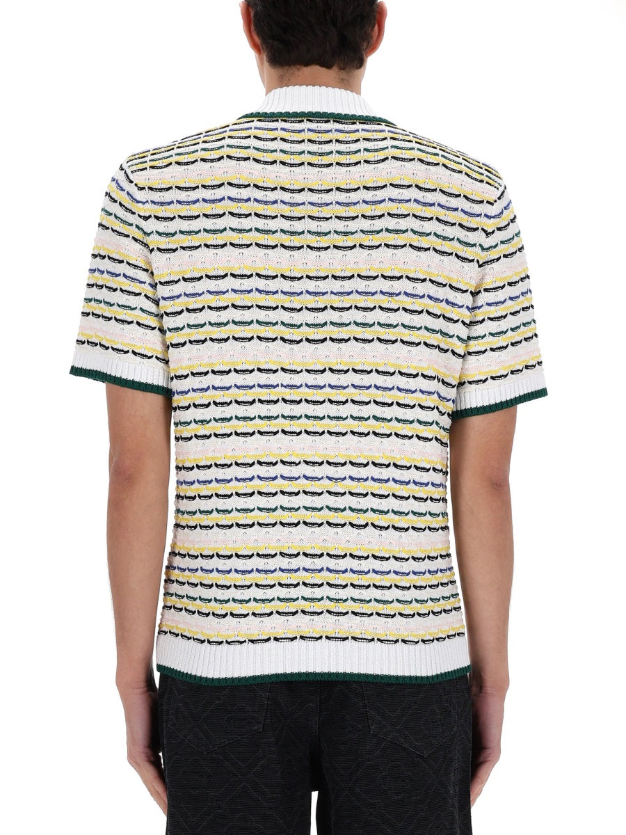 Casablanca Men Knitted Polo. CASABLANCA