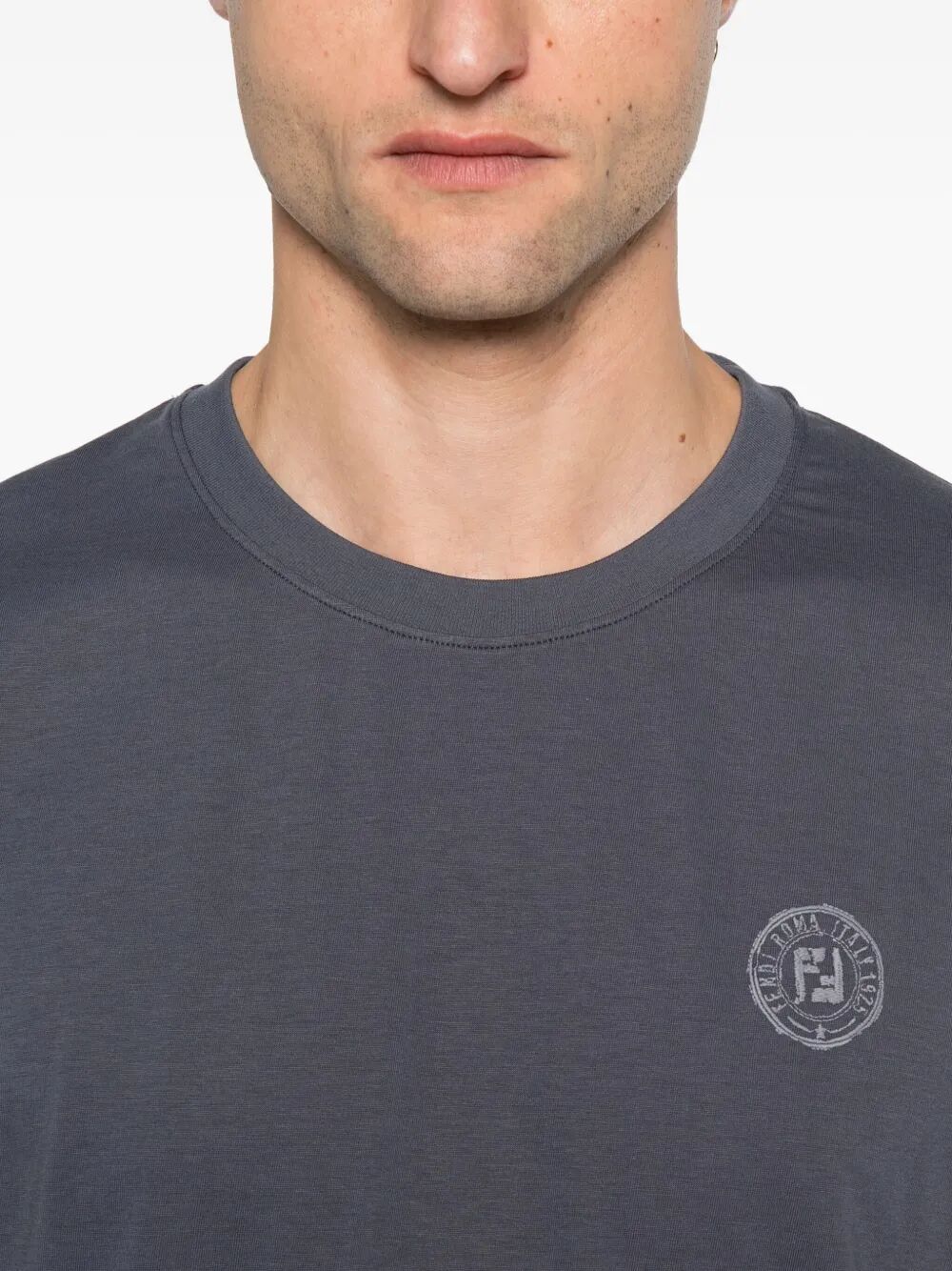 Fendi Men Ff Postcards Logo Print Cotton T-Shirt FENDI