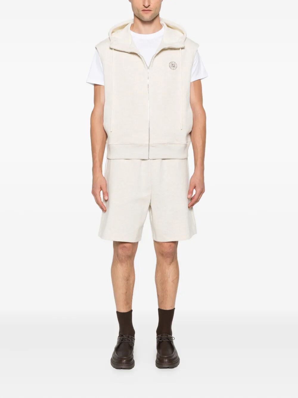 Fendi Men Ff Postcards Logo Print Cotton T-Shirt FENDI