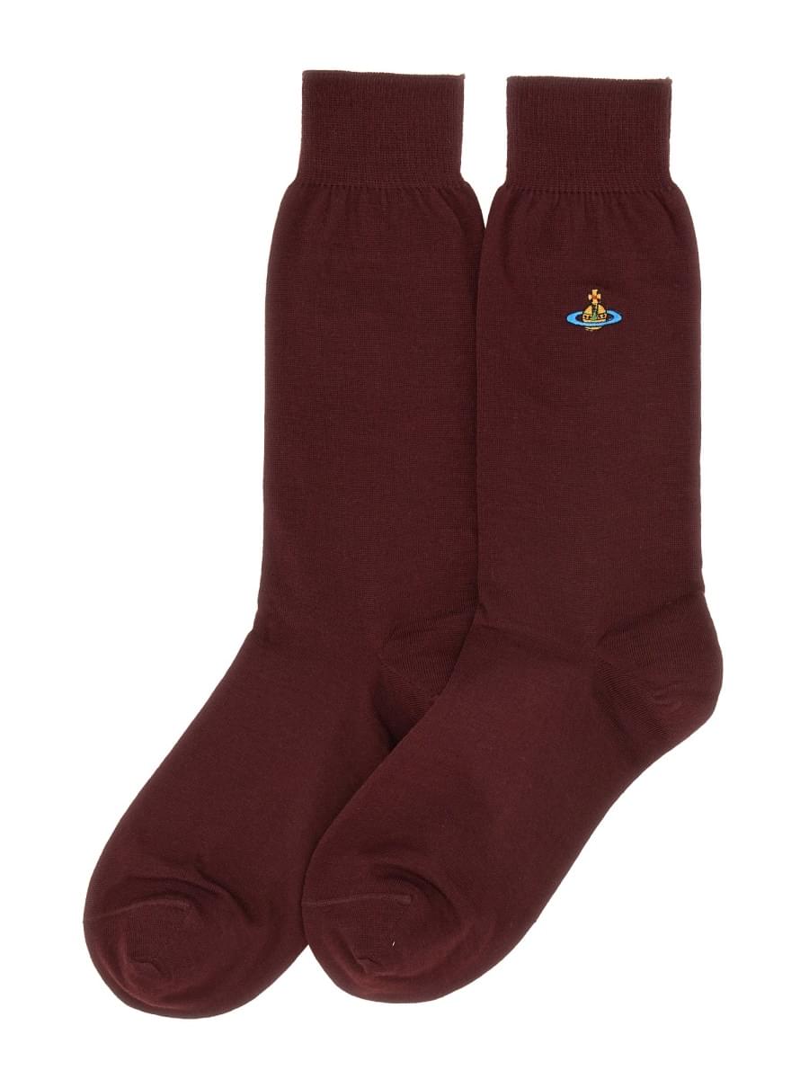 Vivienne Westwood Women Socks With Orb Embroidery VIVIENNE WESTWOOD