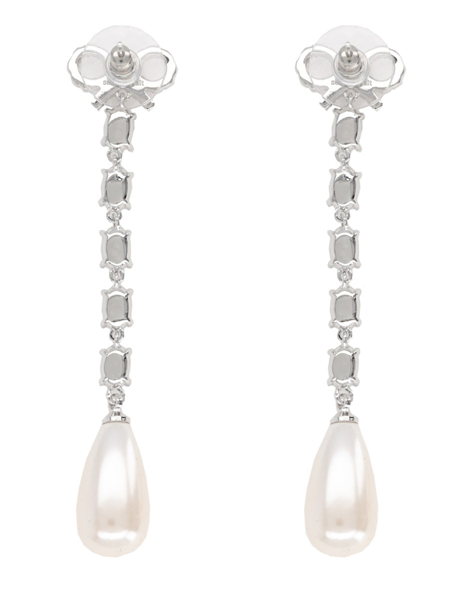 Self-Portrait Women Self-Portrait Women "Bow Pearl Droplet" Earrings SELF-PORTRAIT