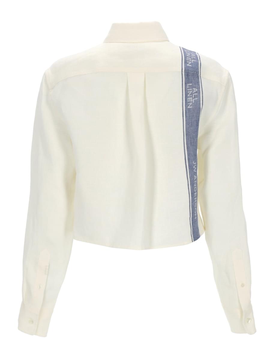 Jw Anderson Women Linen Shirt With Logo J.W. ANDERSON