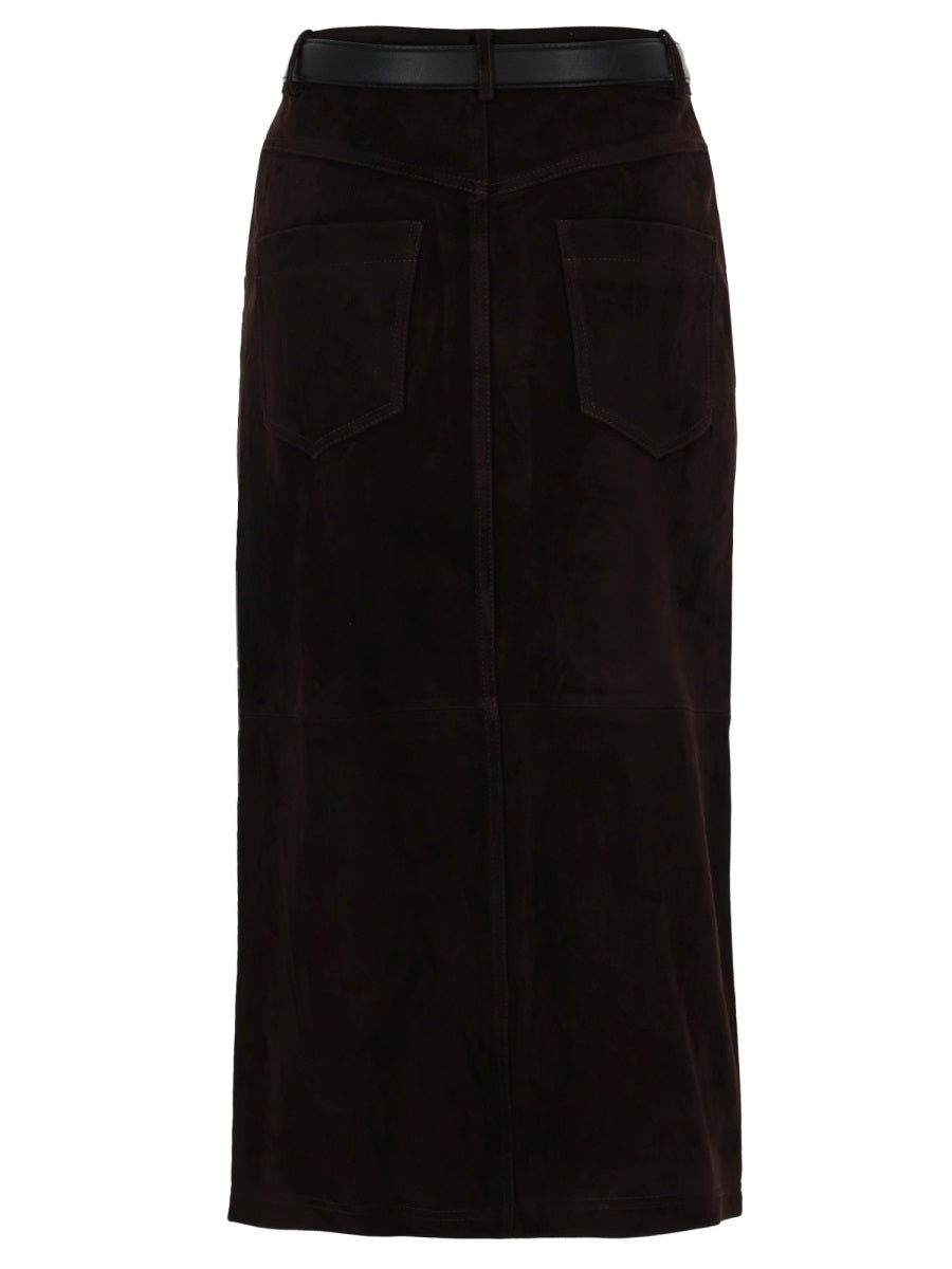 Self-Portrait Women Self-Portrait Women Suede Midi Skirt SELF-PORTRAIT